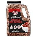 Crushed Red Pepper Flakes 4 LB Bulk Jar (64 Oz) - All Natural, Pure, Chilli Flakes Hot Pepper, Great on Pasta and Pizza by Spicy World - Can Also Be