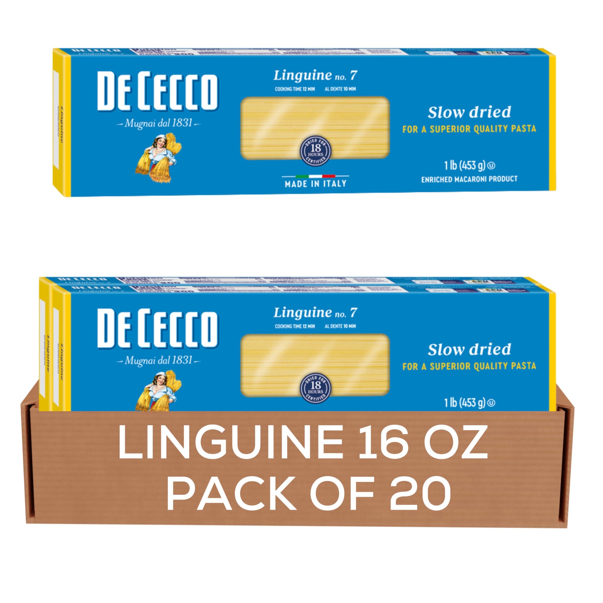 De Cecco Semolina Pasta, Linguine No.7, 1 Pound (Pack of 20)