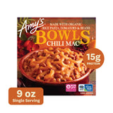 Amy's Frozen Meals, Chili Mac Bowl, Made With Organic Rice Pasta, Tomatoes and Beans, Microwave Meals, 9 Oz