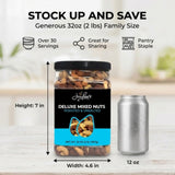 Jaybee’s Unsalted Mixed Nuts | 32 oz | Gourmet Roasted Deluxe Nut Mix with Cashews, Almonds, Pecans, Hazelnuts, Brazil Nuts (No Peanuts) | Keto, Vegan