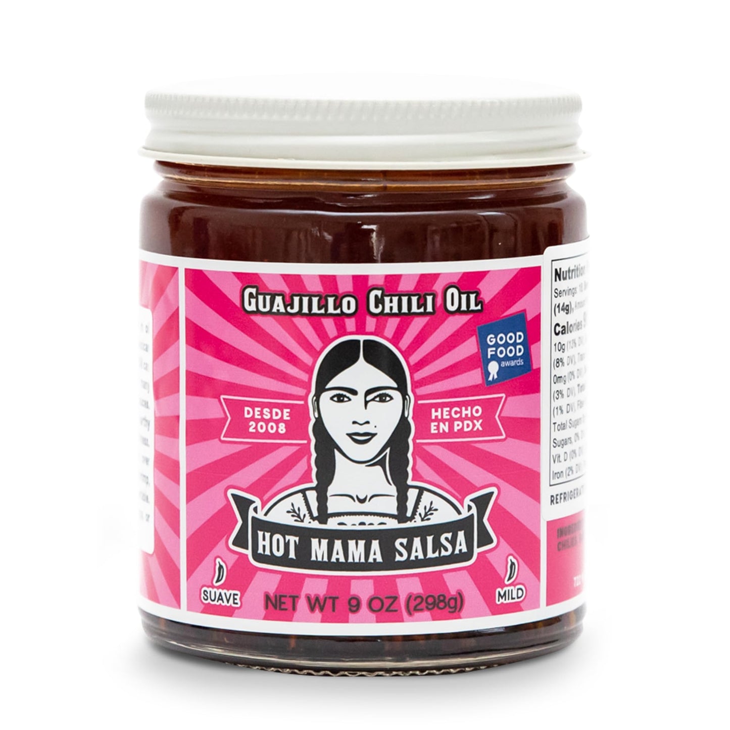 Hot Mama Salsa Guajillo Chili Oil - A Chili Oil Rich in Antioxidants, Low Calorie, No Preservatives, Additives, or GMOs - Perfect for Mushrooms