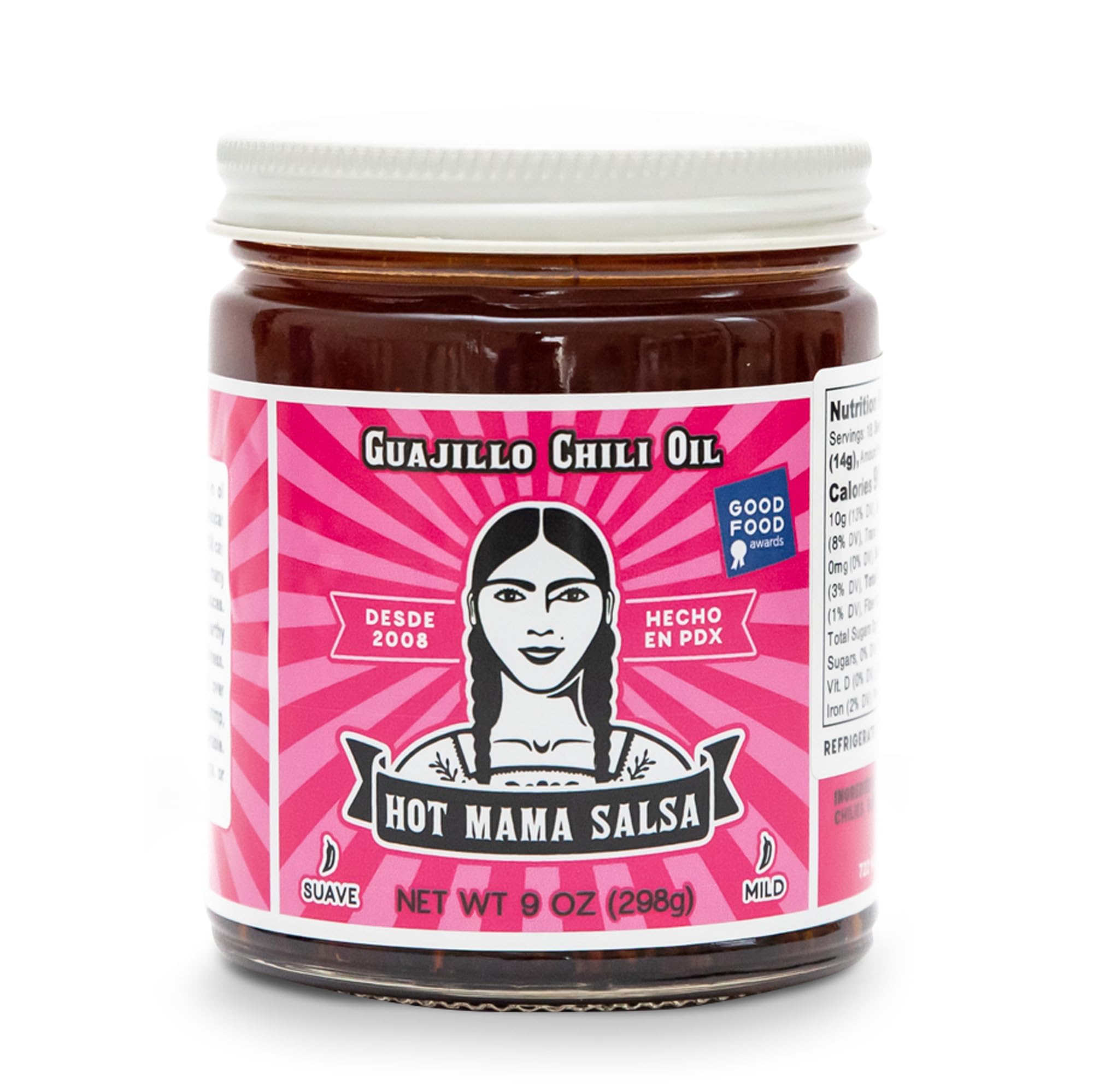Hot Mama Salsa Guajillo Chili Oil - A Chili Oil Rich in Antioxidants, Low Calorie, No Preservatives, Additives, or GMOs - Perfect for Mushrooms