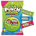 Sour Punch Taffy Candy Chews - 7 oz Bag (Pack of 1) - (Strawberry, Blue Raspberry, Green Apple) - Individually Wrapped Chewy Candy - Fun Sour Chewy