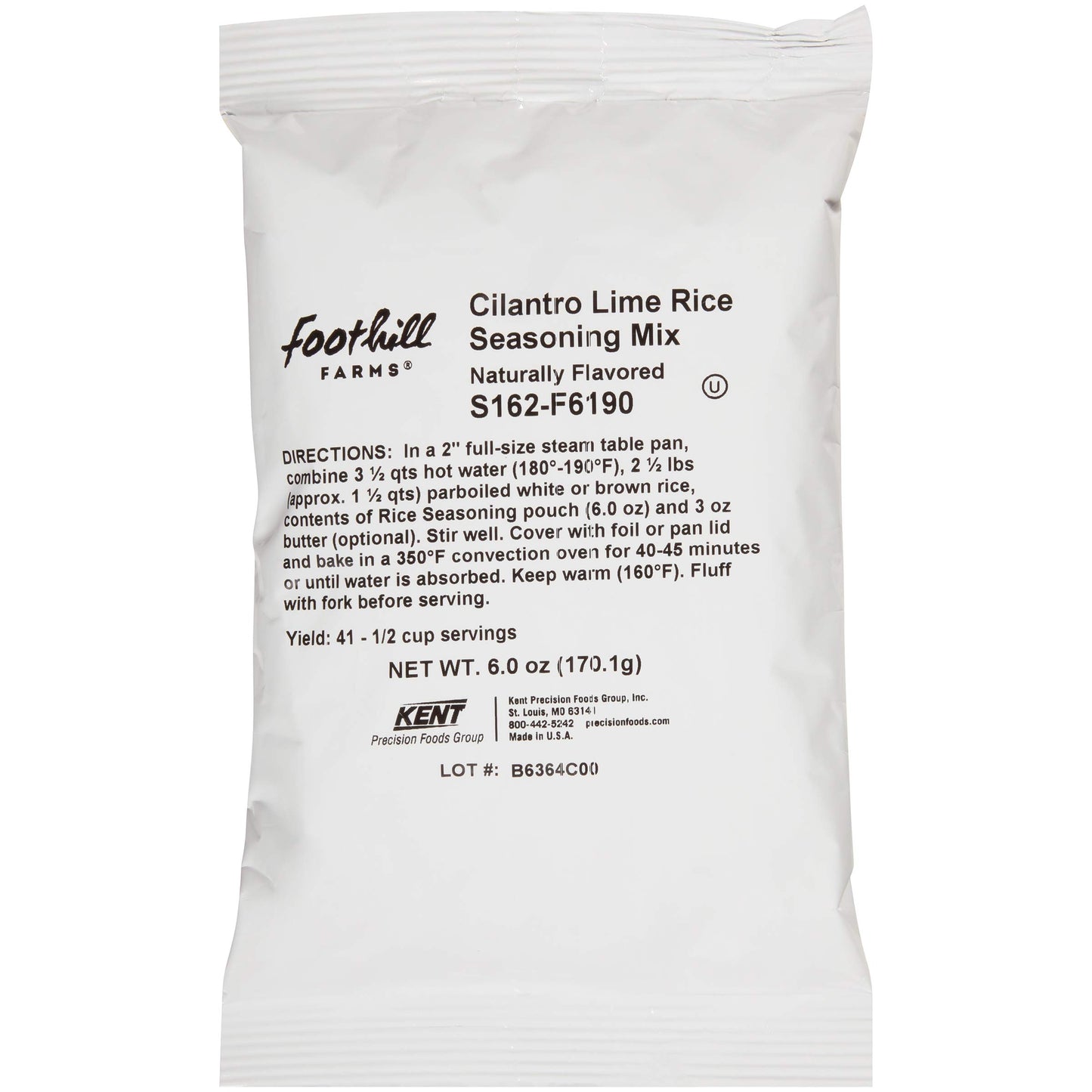 Foothill Farms Cilantro Lime Rice Seasoning Mix, 6 Oz Bag (Pack Of 10)