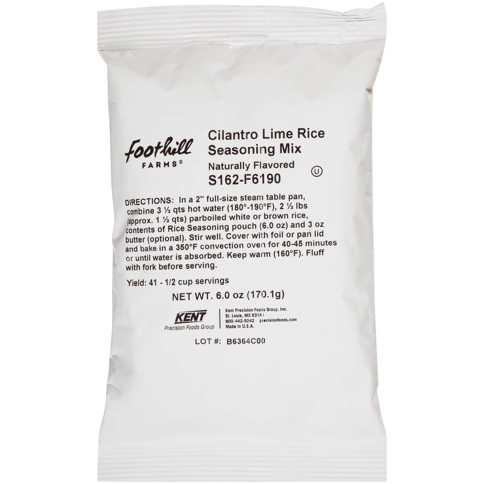 Foothill Farms Cilantro Lime Rice Seasoning Mix, 6 Oz Bag (Pack Of 10)