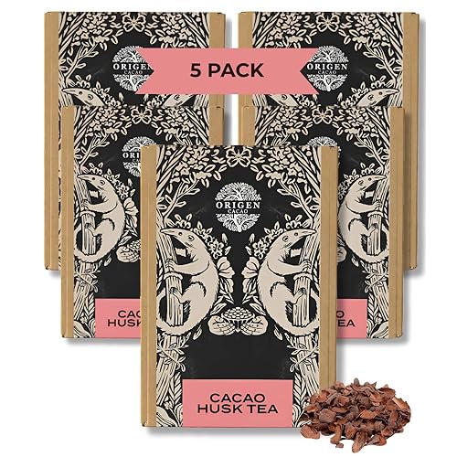 Origen Cacao Husk Tea - 100% Natural Cacao Shell - Zero Sugar, Caffeine-Free Superfood - Healthy Chocolate Tea Alternative to Coffee - Rich in