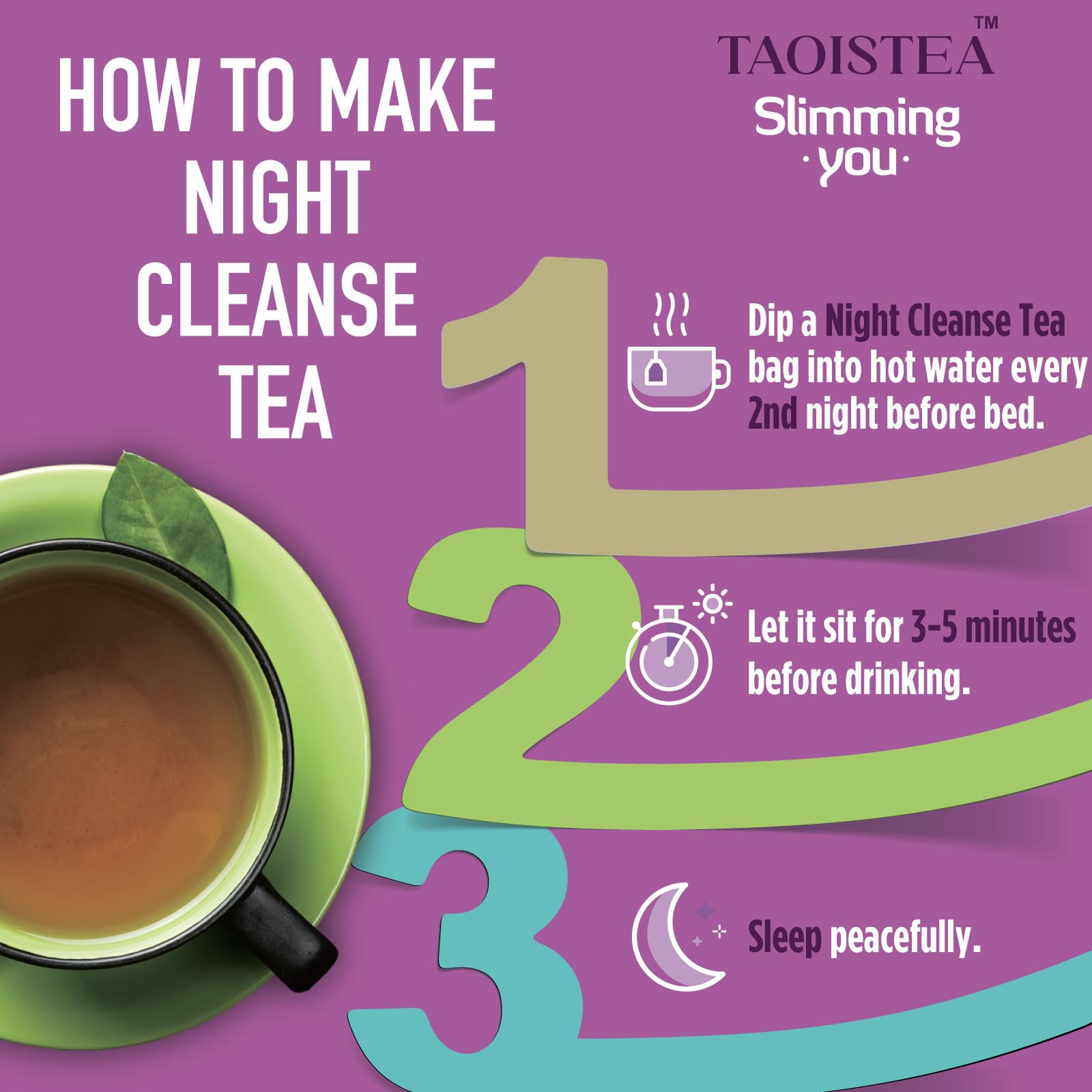 TAOISTEA Detox Tea - 14 Day Natural Herbal Blends for Colon Cleanse, Bowel Movement and Regulation, Promote Digestive Health and Weight Loss for Men