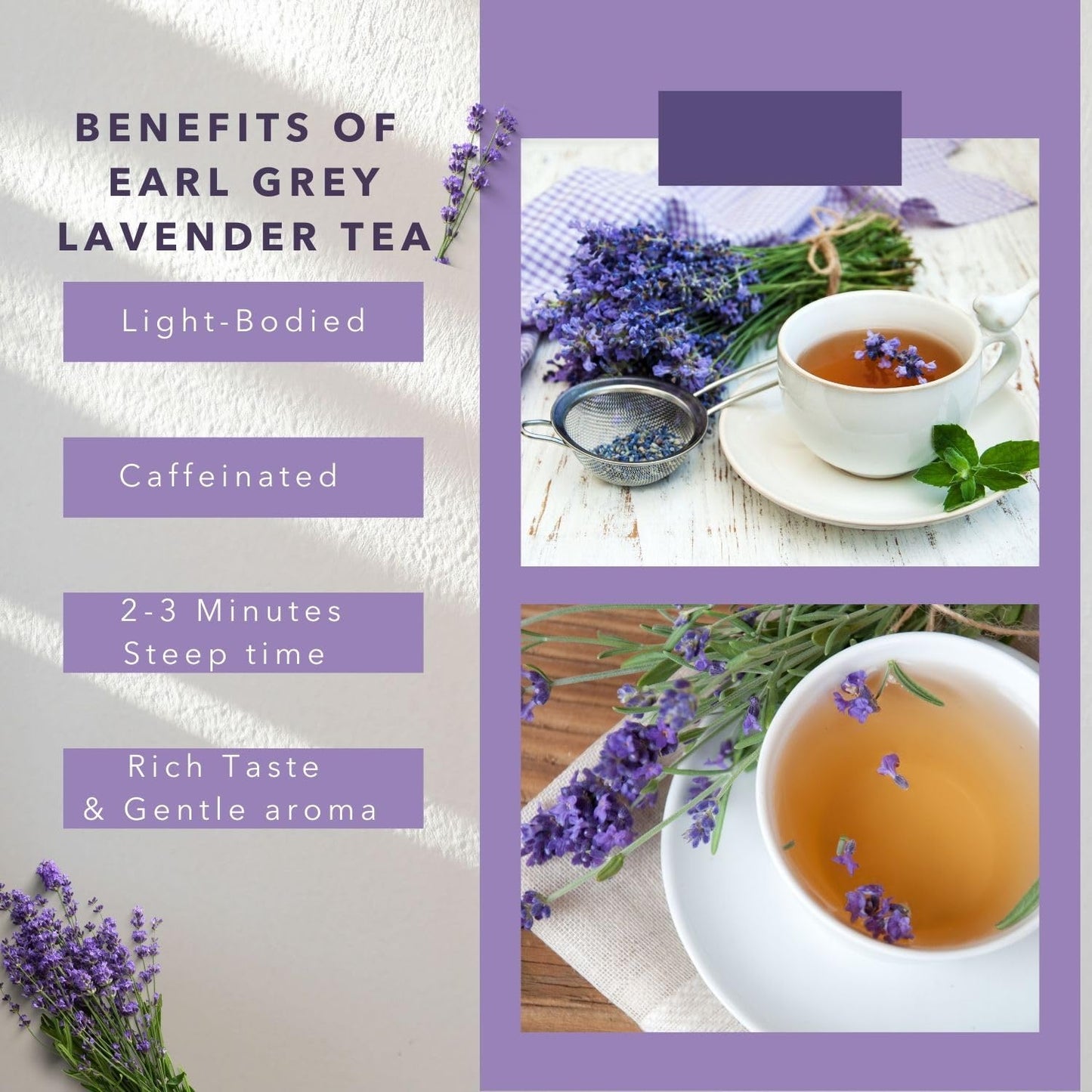 Ceremonie Earl Grey Lavender Tea - Rich Black Tea Infused With Touch of Lavender & Bergamot Essence - Gentle, Light-Bodied, Kosher & Aromatic
