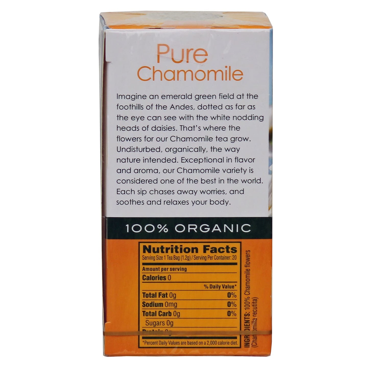Garden of the Andes Herbal Organic Decaf Chamomile Hot Tea Bags, 0.9 oz, 20 Tea Bag Count (Pack of 3 Boxes)