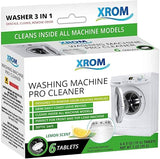 XROM Plant Based, Washer Cleaner And Descaler, Removes Odors, Limescale & Detergent Build-Up, Removes Hard Water Stains, For Front and Top Load, 6 Per