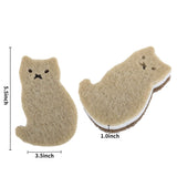 Kitchen Scrub Sponges Non-Scratch Multi-Use Heavy Duty Scrub Sponge for Dishes Pots and Pans Three-Layer Cat Shape Cleaning Sponge?4pack??cat?