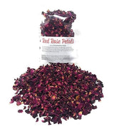 Red Rose Petals - Pure, All Natural & Edible Rose Petals - Dried Flower Petals for Herbal Tea, Decoration, Rose Sprinkles, Topping on Cupcakes
