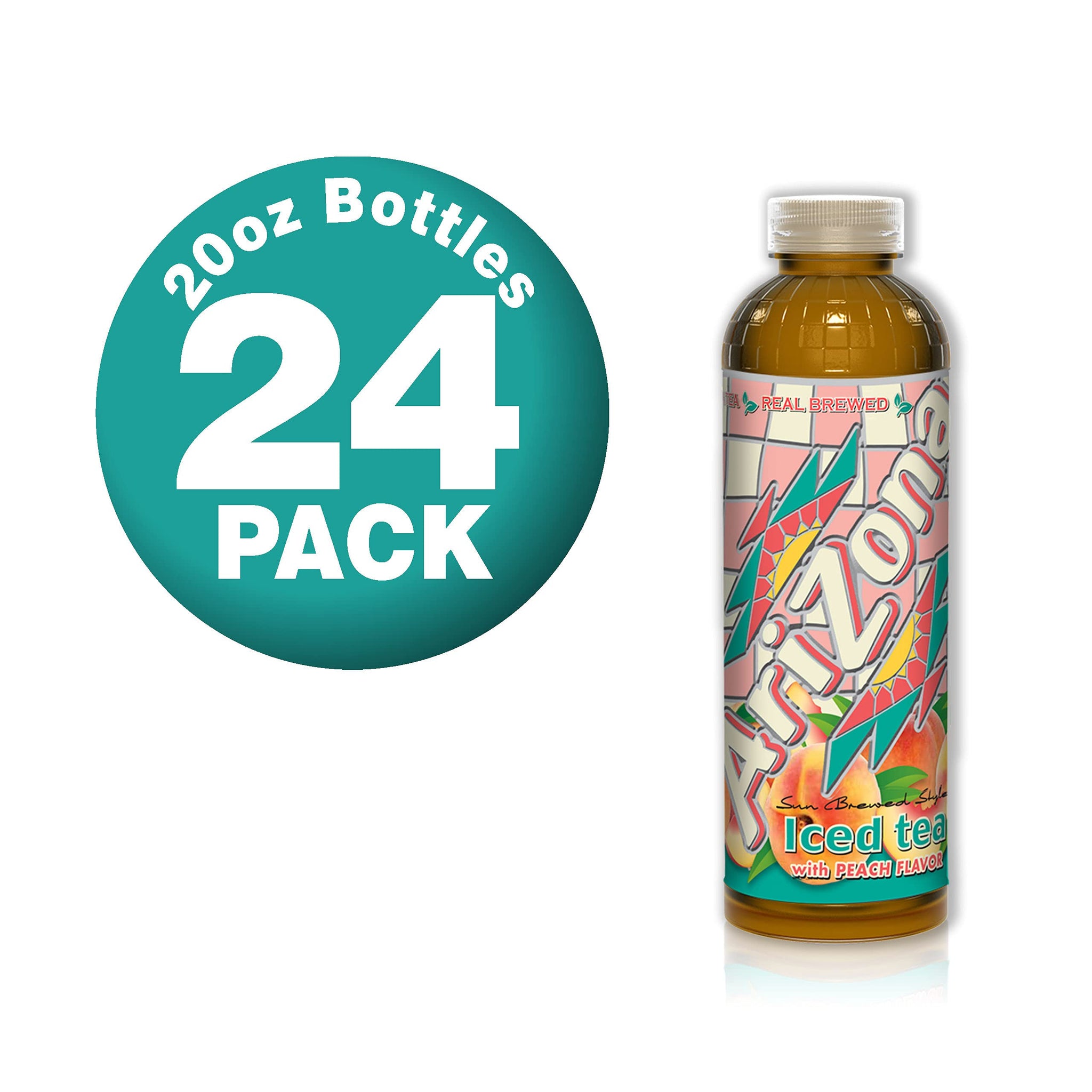 AriZona Peach Tea, 20 Fl Oz (Pack of 24)