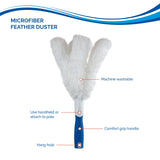 Unger Connect and Clean Microfiber Feather Duster for Household Cleaning and Dusting, Cleans Fragile Objects, Glassware, Vases, Picture Frames