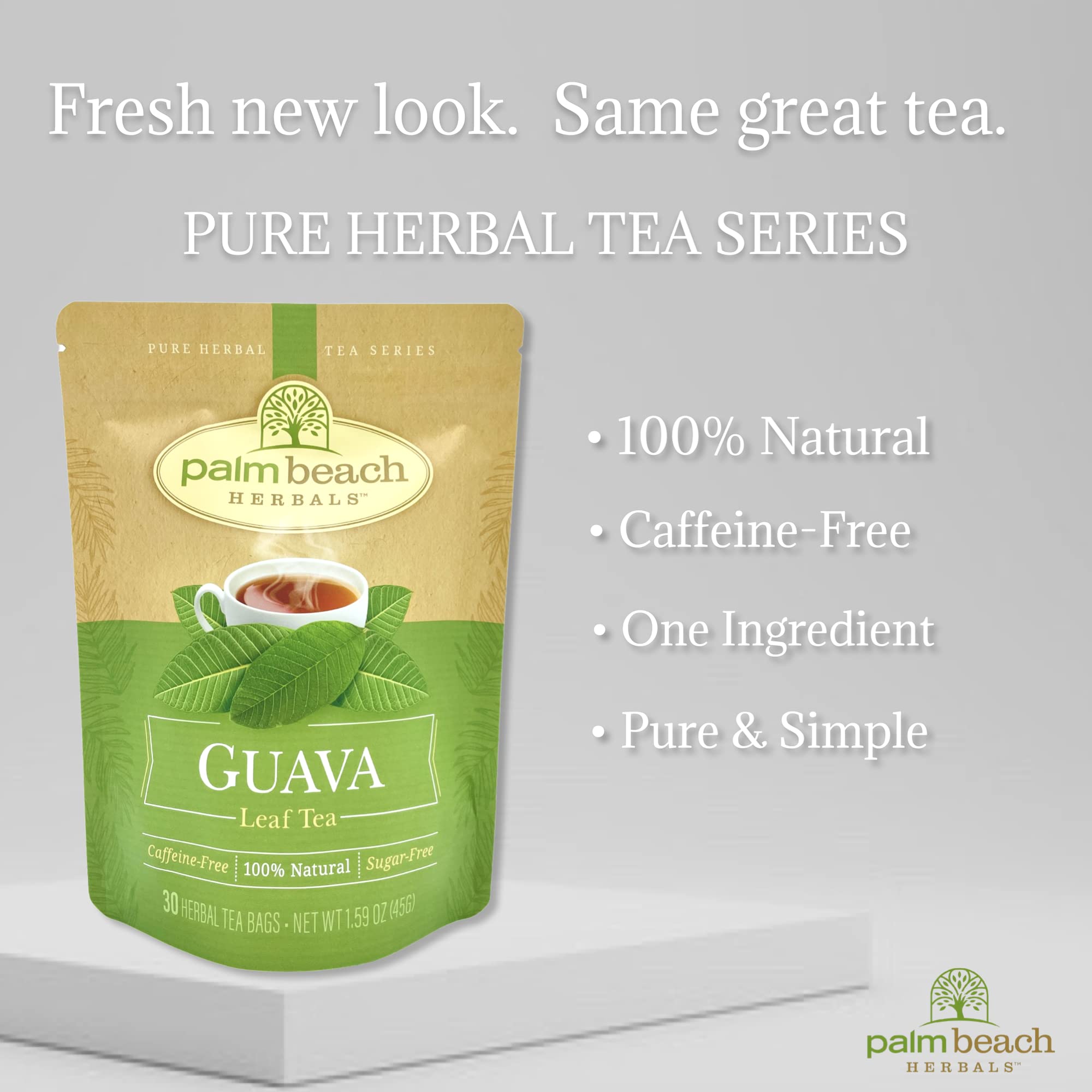 Palm Beach Medicinal Herbs - Guava Leaf Tea - Pure Herbal Tea Series, 30ct