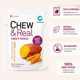 Sweet Potato Chews | Single Ingredient | 60g Ready to Eat Snack | Soft Dried Yam | Pantry Snack, Lunch Box Treat, Hiking, Office, Dessert Topping