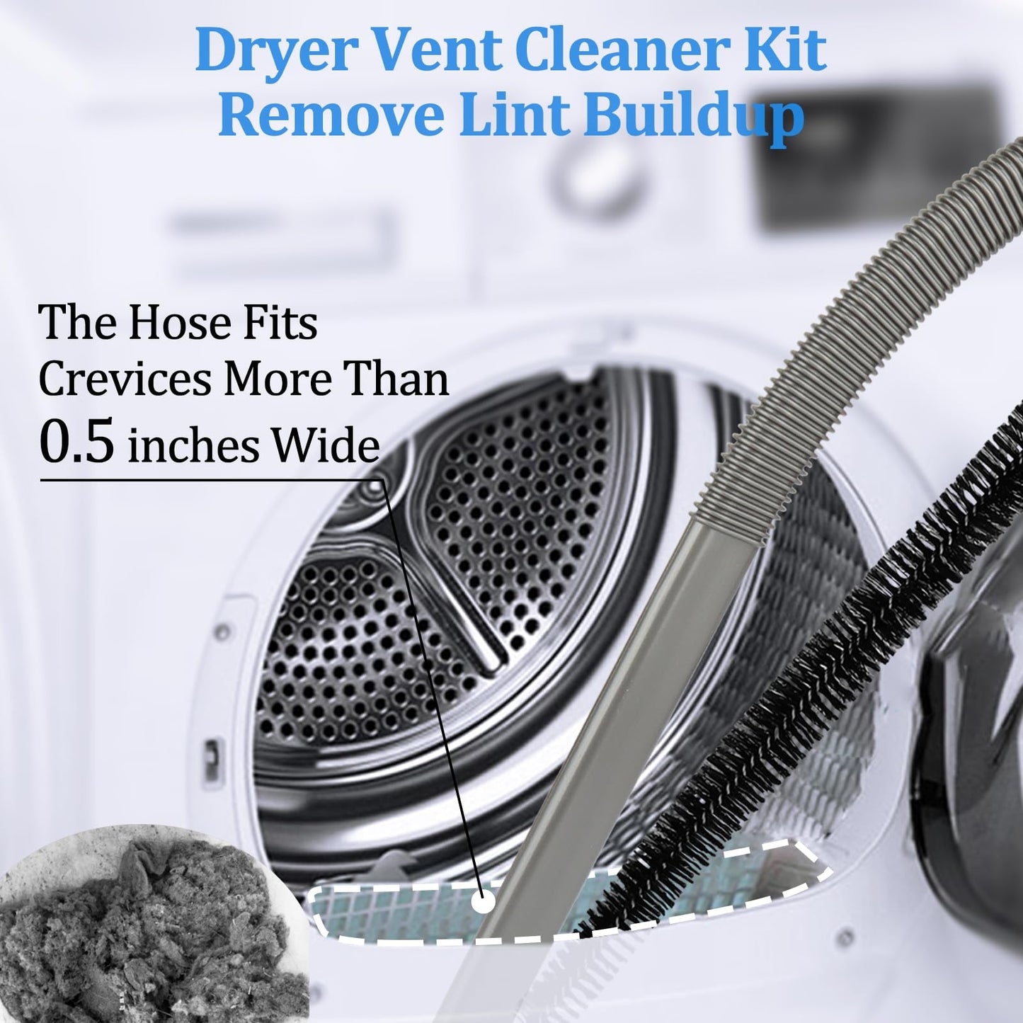Dryer Vent Lint Vacuum Atttachments Kit and Crevice Tool for Dyson Gen 5 V15 V12 V11 V10 V8 V7 Detect Outsize Slim Absolute Cyclone Vacuum Cleaner