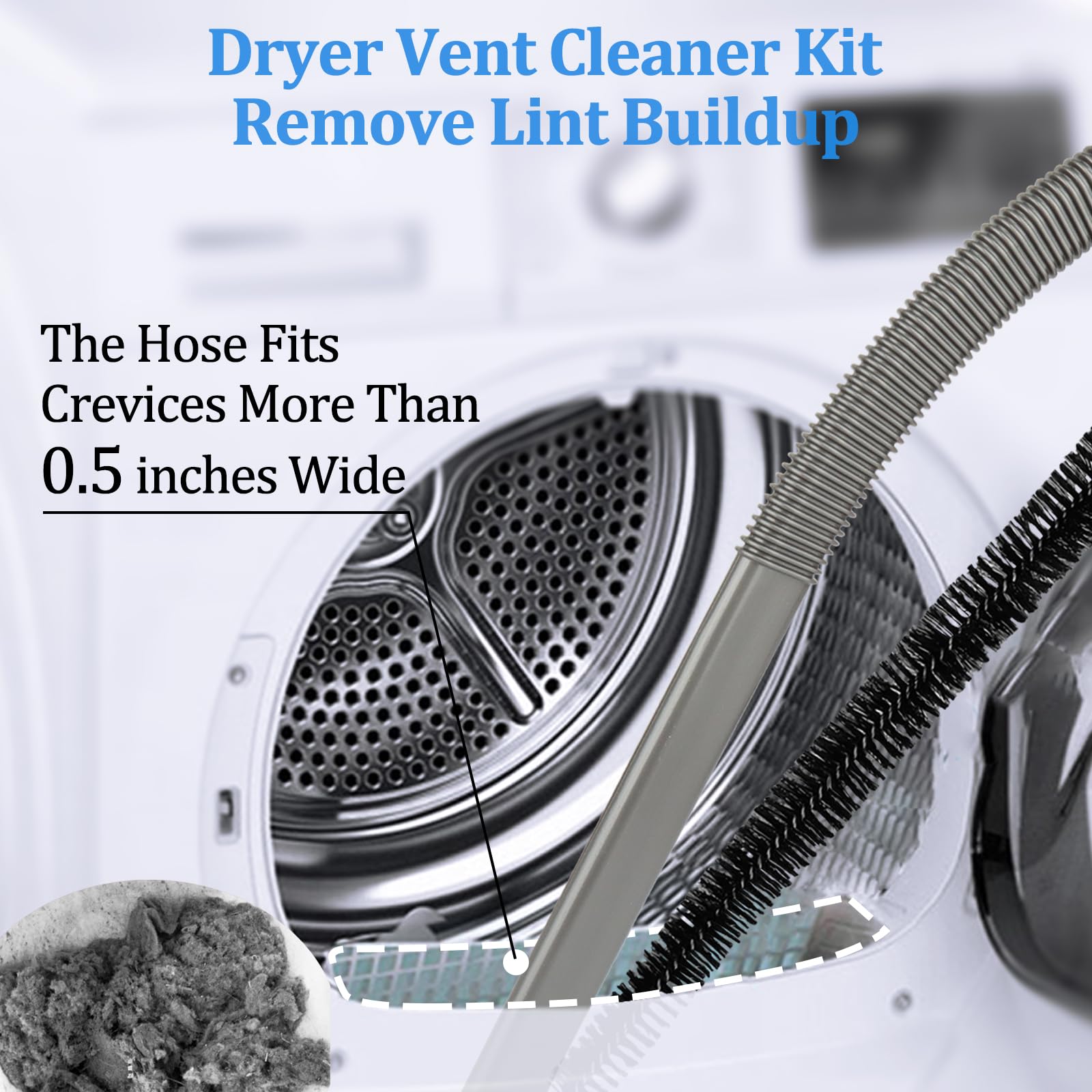 Dryer Vent Lint Vacuum Atttachments Kit and Crevice Tool for Dyson Gen 5 V15 V12 V11 V10 V8 V7 Detect Outsize Slim Absolute Cyclone Vacuum Cleaner