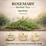 Tisan Rosemary Tea - 40 Individually Wrapped Tea Bags | Pure Aromatic Rosemary Leaves | Naturally Caffeine Free Herbal Infusion | Fresh Woodsy Scent