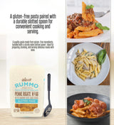 Penne Pasta - 6x Pasta Penne Rigate, 12oz Bundle with Slotted Spoon - Gluten Italian-pasta with sauce-holding texture and non-stick safe utensil