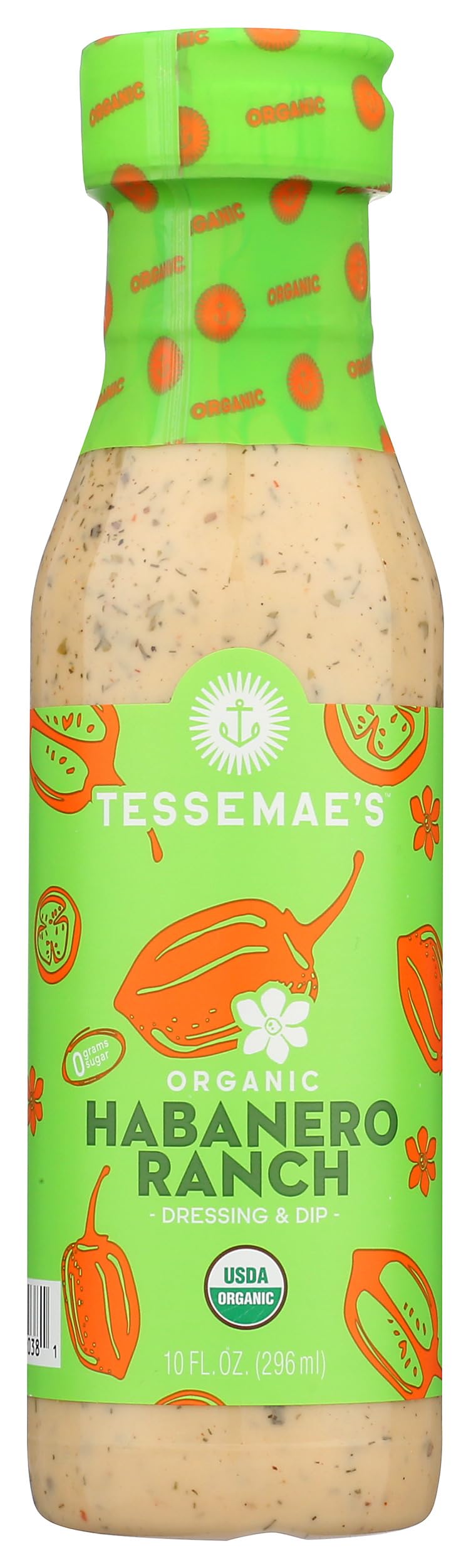 TESSEMAE'S Organic Habanero Ranch Dressing, 10 FZ