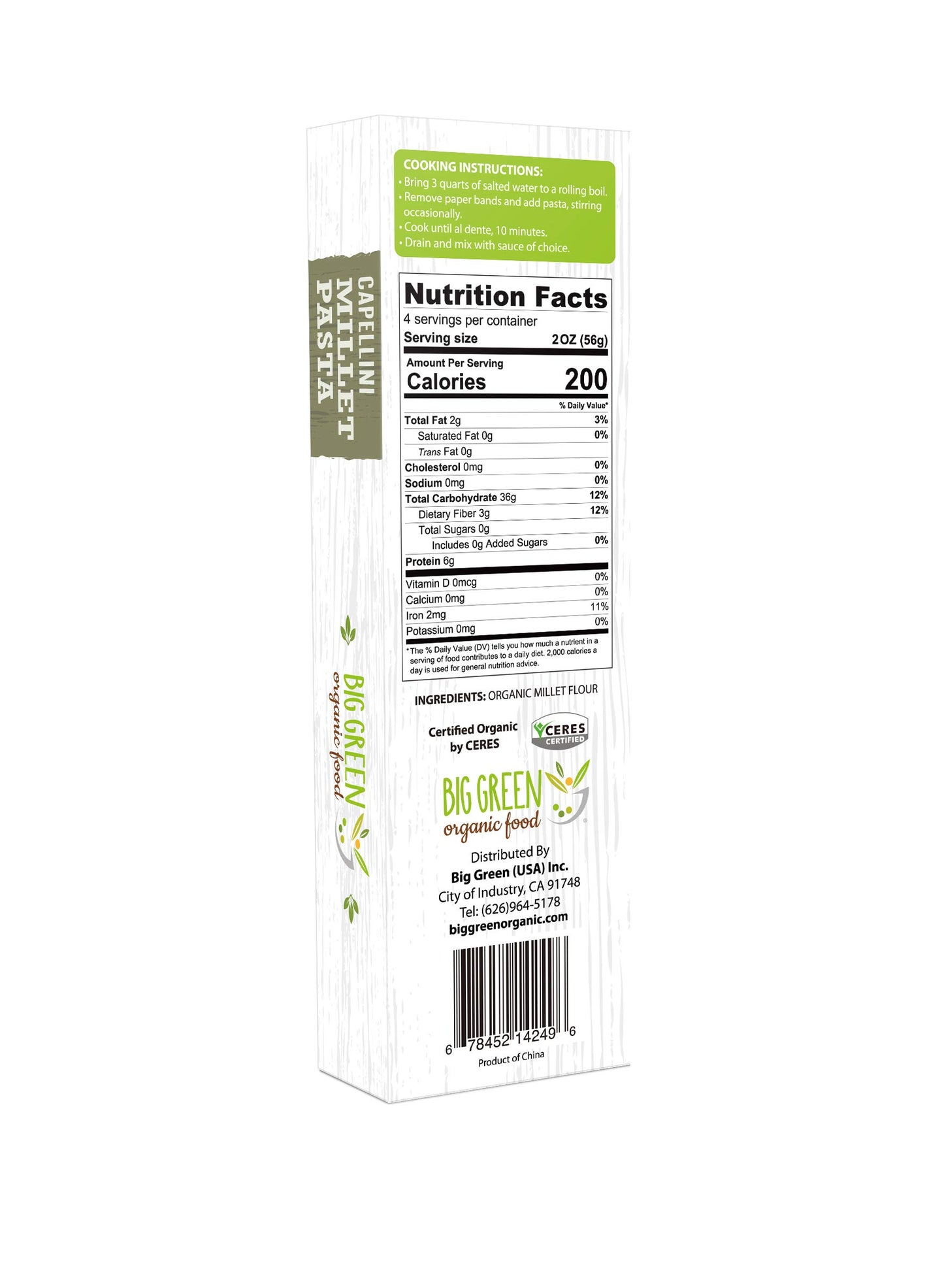 Organic Millet Capellini, 8.8oz, New Concept Pasta (2)