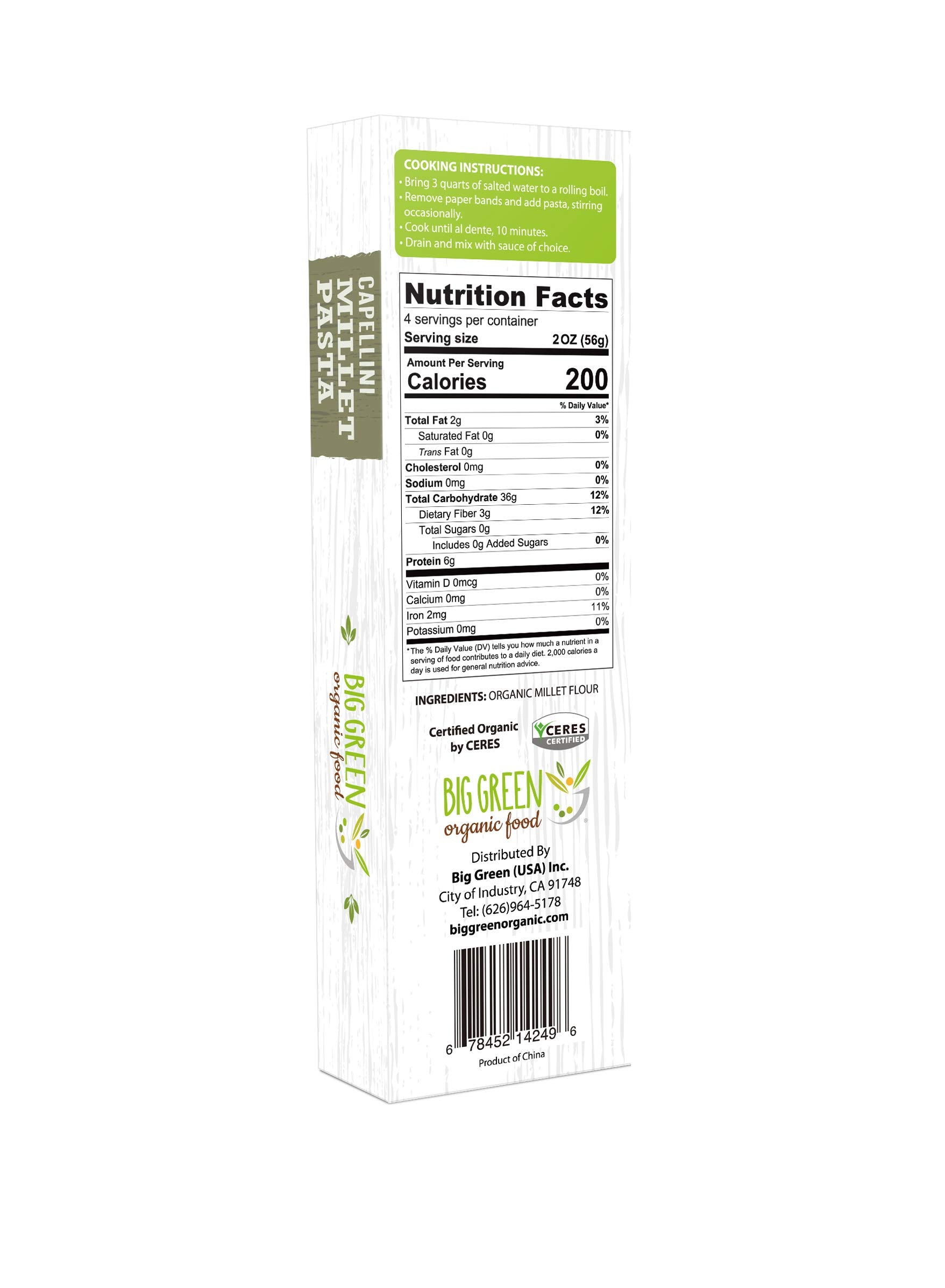 Organic Millet Capellini, 8.8oz, New Concept Pasta (2)