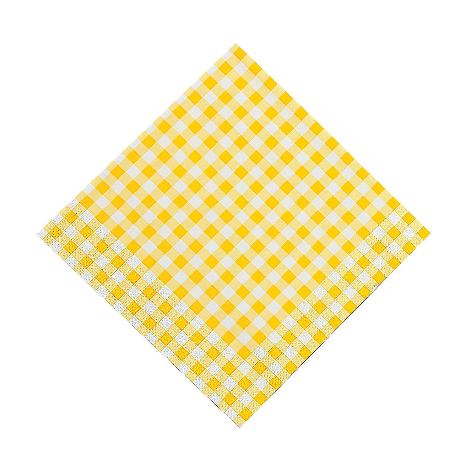 Yellow Gingham Disposable Paper Napkins (48 per set) Party Supplies