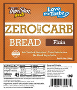 ThinSlim Foods Zero Net Carb Keto Bread | Low Carb Bread | Plain (Pack of 4)