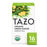 TAZO Organic Green Tea, Green Ginger, Caffeinated Tea, 16 Total Bags