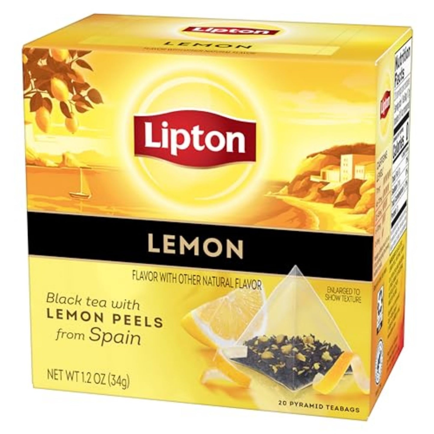 Lipton Black Tea Lemon, Pyramid Tea Bags, Flavored Teabags for a Refreshing Cup of Tea, 20 Total Tea Bags