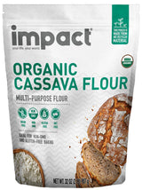 Impact - Organic Cassava Flour - Gluten-Free Baking Essential - Grain-Free Wheat Flour Substitute for Cooking and Baking - High Fiber, Easy to Use