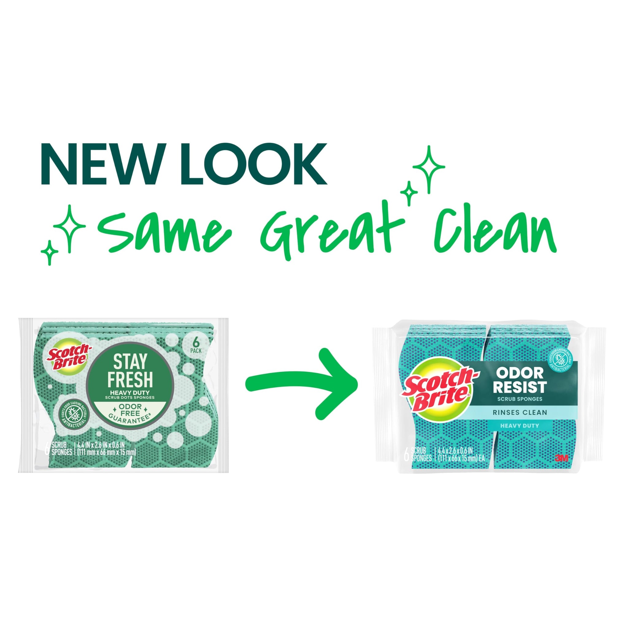 Scotch-Brite Odor Resist Heavy Duty Scrub Sponge, Dishwasher-Safe Kitchen sponges for Serious Scrubbing, Multipurpose Dish Sponge for Stuck-On Messes
