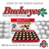 Anthony-Thomas, Buckeye Bars, Peanut Butter & Milk Chocolate Buckeyes in Ohio State Buckeyes Box, 72 Deliciously Delightful Snacks (24 Count, 3 Packs)