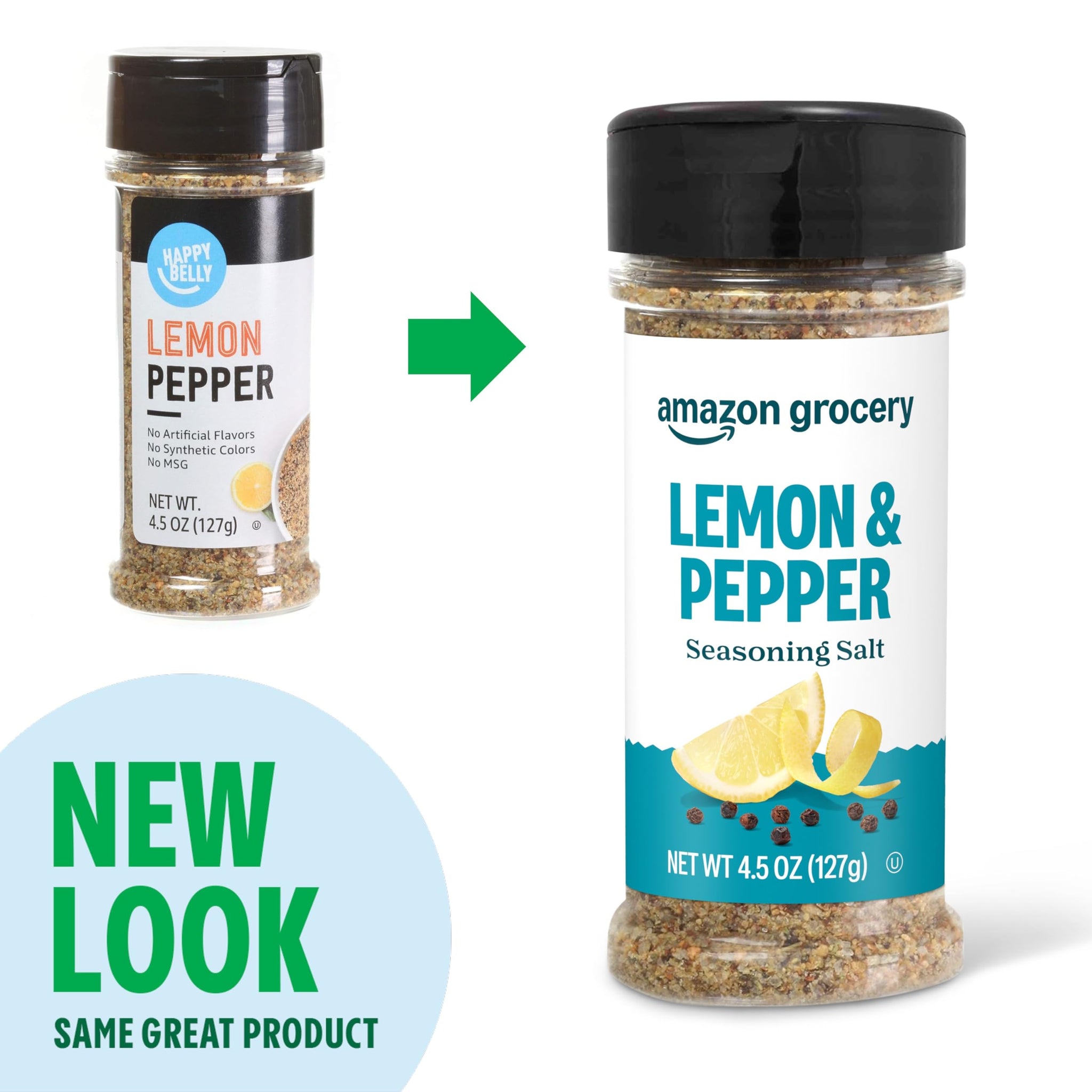 Amazon Grocery, Lemon & Pepper Seasoning Salt, 4.5 Oz