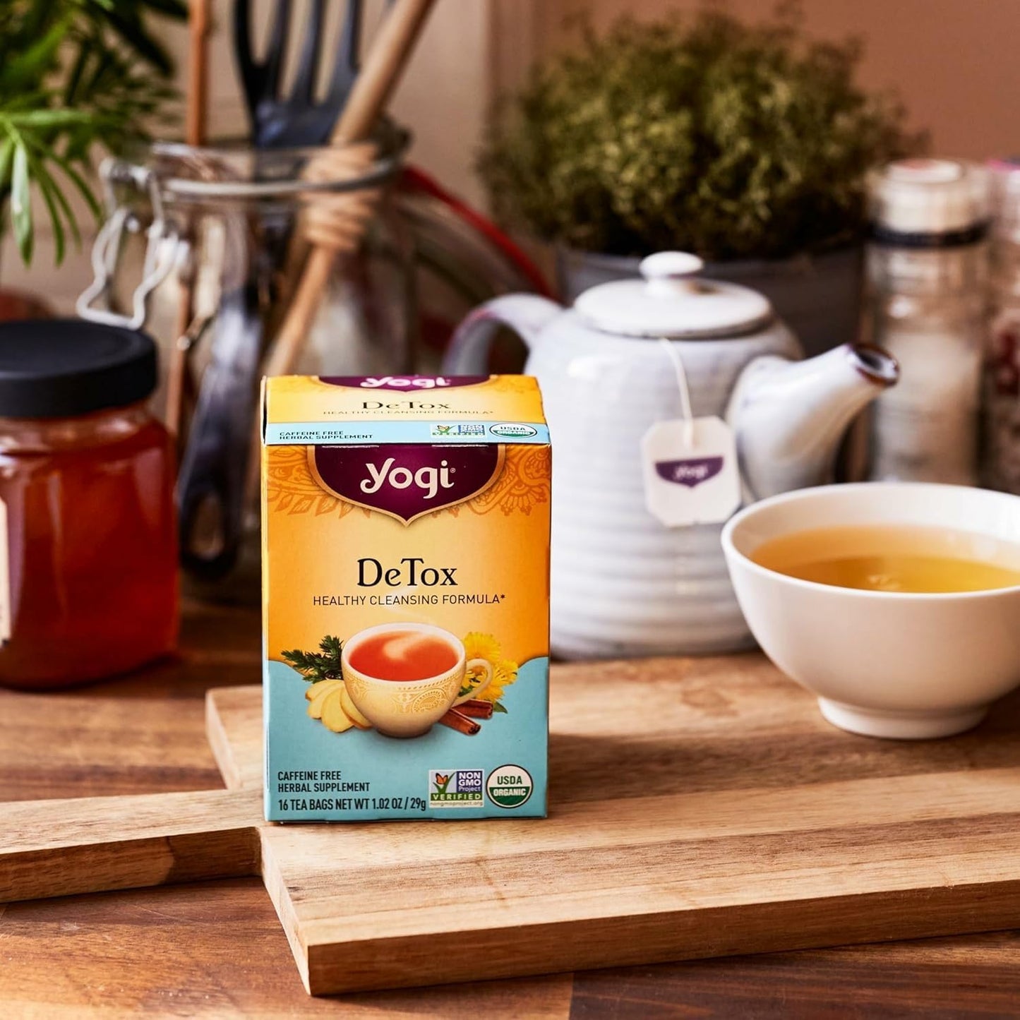 Yogi Tea DeTox and Wellness Variety Pack 4pk - 16 Bags per Pack (4 Pack) - Organic Herbal Cleansing Teas - Includes (2 Boxes Each) of Honey Chai