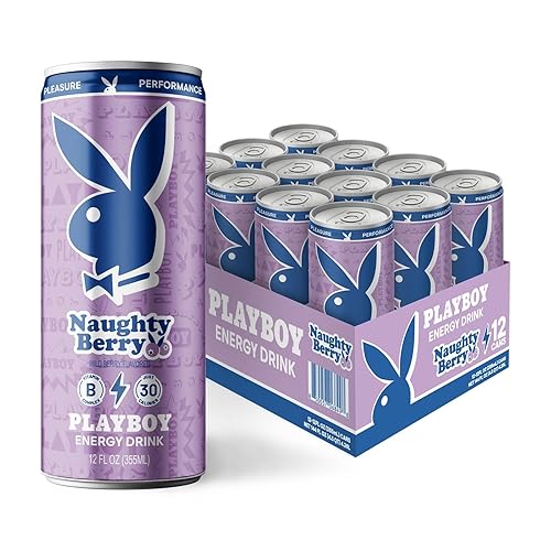 PLAYBOY Energy Drink - Naughty Berry (Wild Berry) - 12 Pack of 12oz Cans | Performance + Pleasure Energy | NextGen Lifestyle Drink
