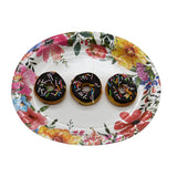 SMYAXUNW 20pcs 12.6" Large Oval Disposable Paper Plates, Floral Design, Party Supplies, Dinner Plates for All Occasions