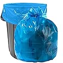 Aluf Plastics Heavy Duty 55 Gallon Blue Trash Bags - (Value 50 Pack) - 1.5 MIL equivalent Industrial Strength Plastic 35" x 55" for 50-55 Gal Cans
