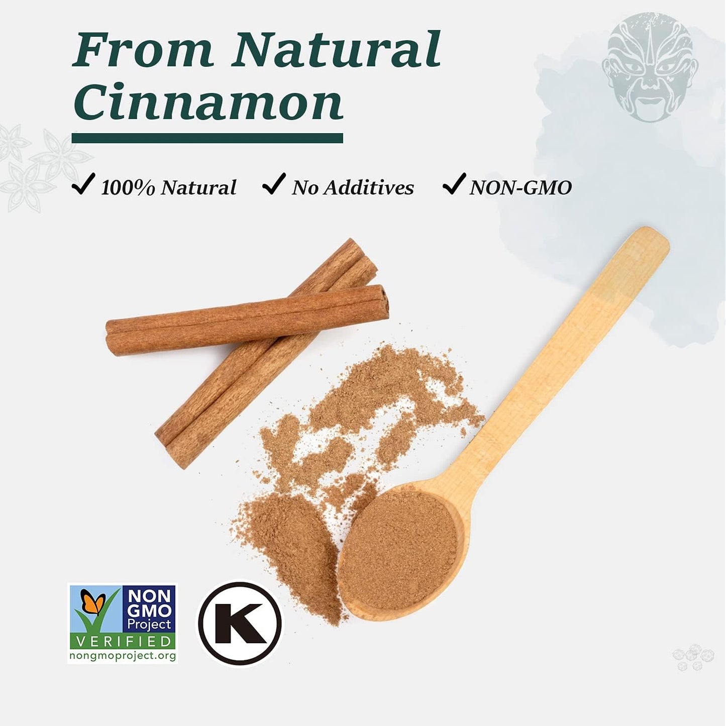 Soeos Cinnamon Powder, 15 oz (425g), Ground Cinnamon, 100% Raw, Non-GMO, Kosher Certified, Seasoning Spice for Coffee, Baking, Cooking and Beverages
