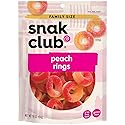 Snak Club Peach Rings Gummy Candy, 16 Ounce Bag (Pack of 6)