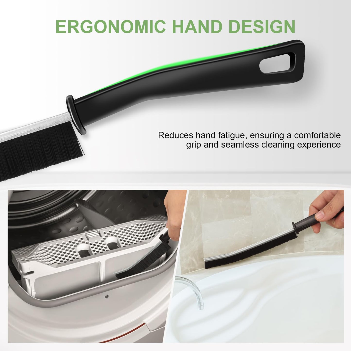 3 Pcs Crevice Cleaning Brush, 2023 Updated Premium Hard Bristle Cleaning Brush, Multifunctional Gap Cleaning Brush for House Use Dead Corners Window