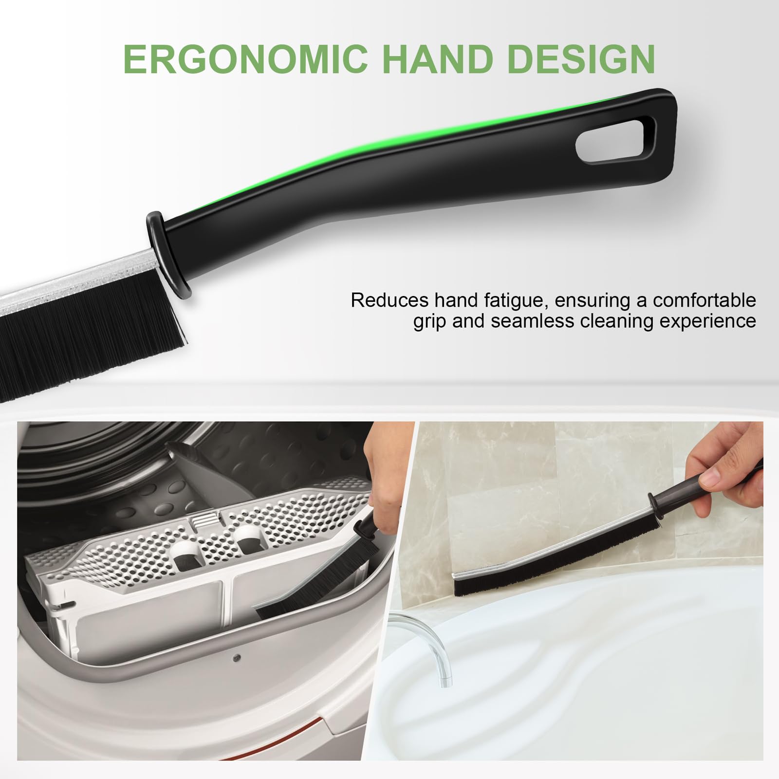 3 Pcs Crevice Cleaning Brush, 2023 Updated Premium Hard Bristle Cleaning Brush, Multifunctional Gap Cleaning Brush for House Use Dead Corners Window