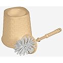 Superio Wicker Style Toilet Bowl Brush and Holder (Beige)