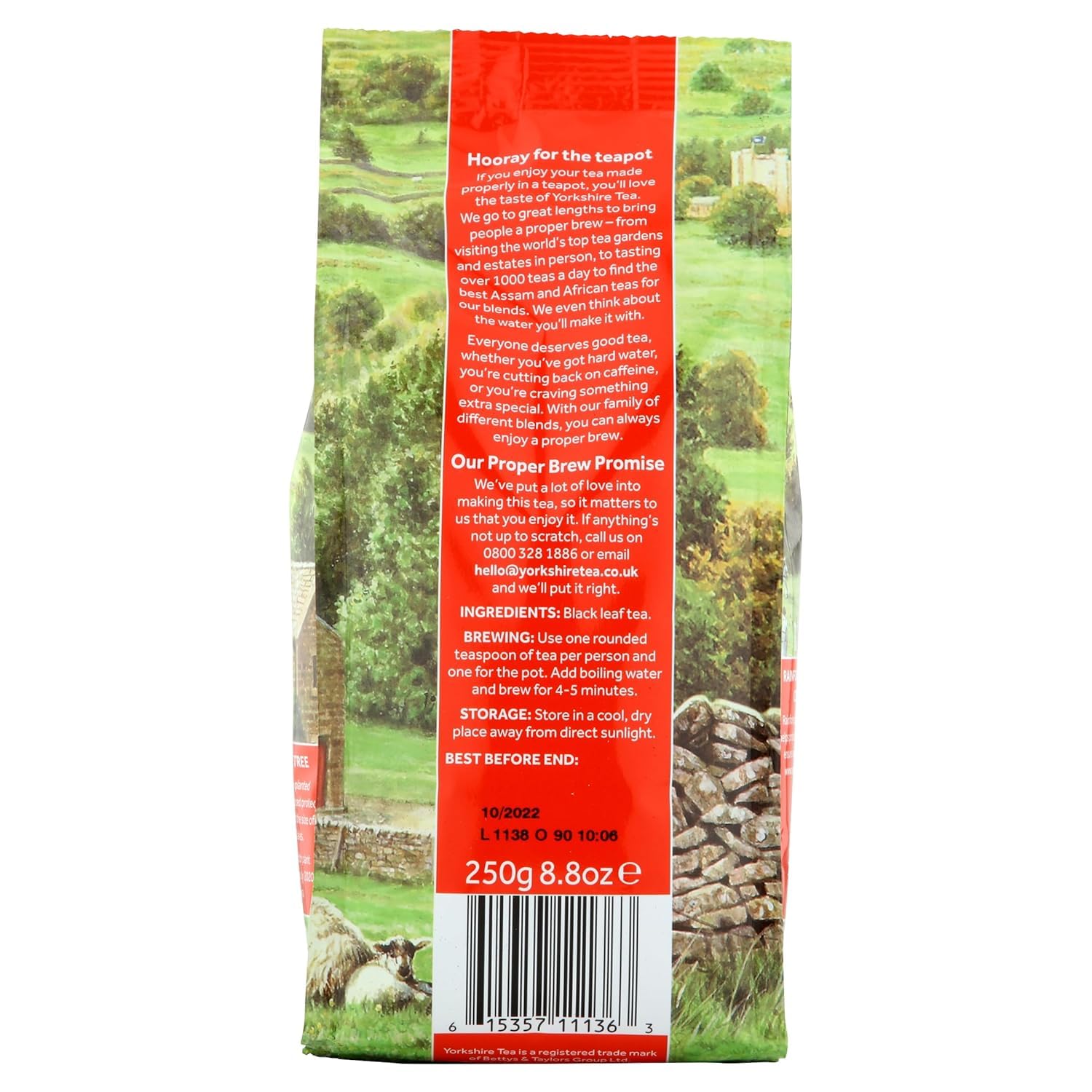 Yorkshire Tea, Red, Black Tea, Loose Leaf, 8.8 Ounces, Refreshing, Satisfying, and Strong, Classic British Breakfast Blend, Caffeinated, Enjoy Hot or
