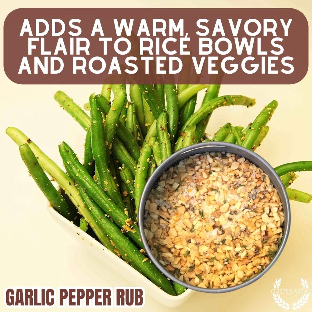 Garlic Pepper Rub | Gourmet Seasoning | Artisanal Spice Blend | Non GMO, All Natural | Handmade in Small Batches in USA | GLP-1 Friendly | Magnetic