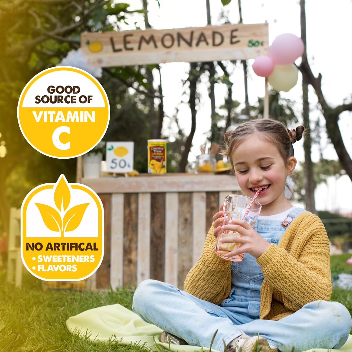 Powdered Lemonade Drink Mix- CountryTime Refreshing Lemonade Mix Powder Drink with Other Natural Flavor - Packaged in Resealable Canister with Easy