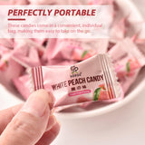 Soeos White Peach Candy, 16oz (1lb), Pack of 2, Juicy Peach Flavor, Individually Wrapped Hard Candies, Sweet & Refreshing Fruit Treats for Sharing