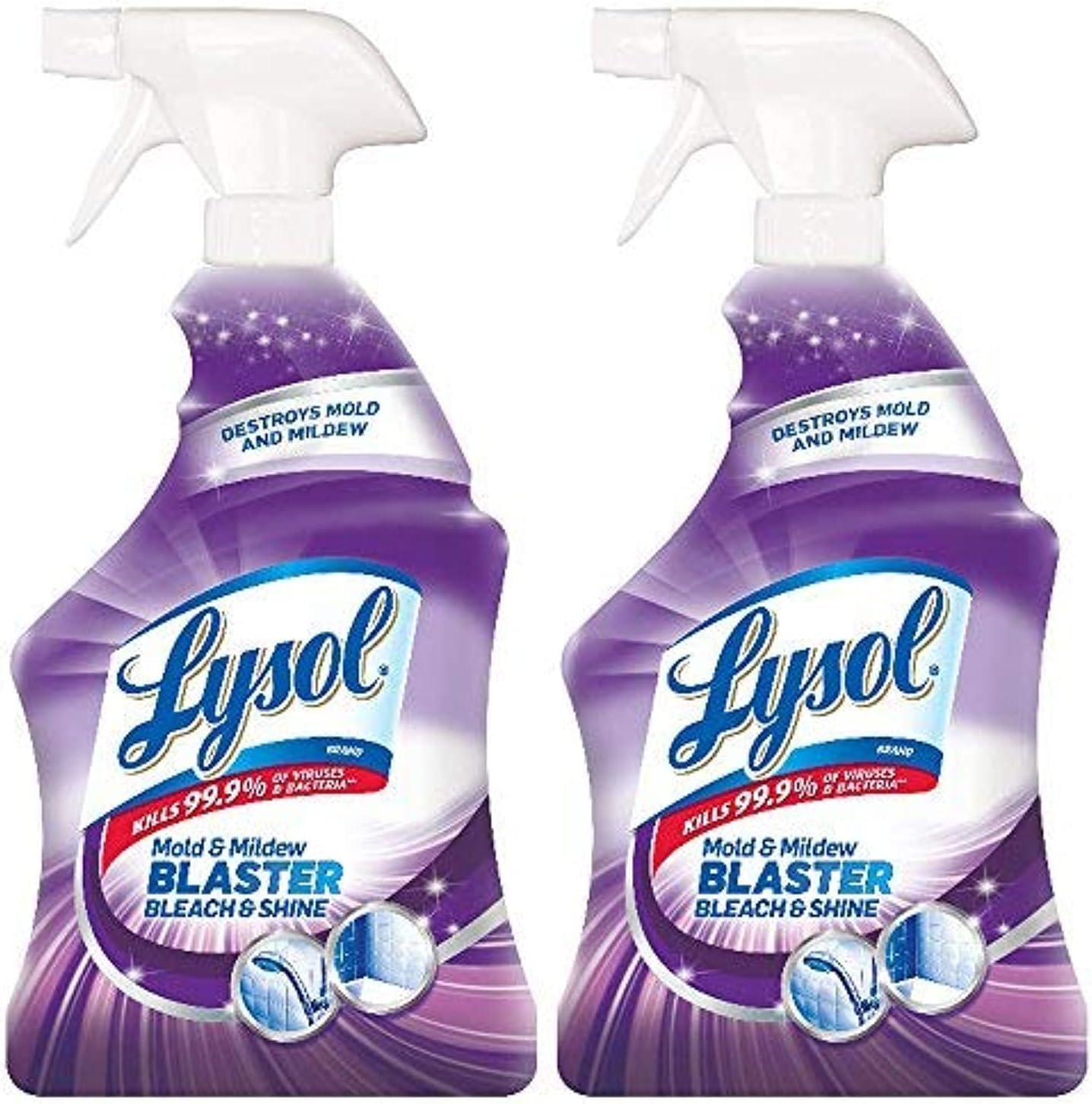 Lysol Mold and Mildew Remover, 2 Pack Bathroom Cleaner Spray, Whitens and Removes Soap Scum and Stains on Tiles, Grout, Bathtubs, Toilets, Sinks, 32
