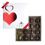 Fames Assorted Chocolate Gift Box - Handcrafted Kosher Dairy-Free Chocolates - Valentine’s Day Gift with Marzipan, Super Berry, Lemon Zest & Coffee